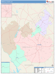 Abbeville County, SC Wall Map