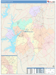 Anderson County, SC Wall Map