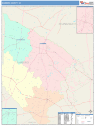 Bamberg County, SC Wall Map