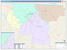 Cherokee County, SC Wall Map