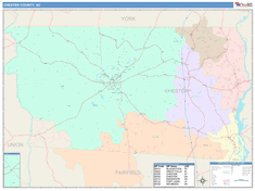 Chester County, SC Wall Map