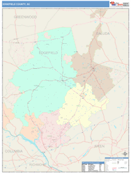 Edgefield County, SC Wall Map