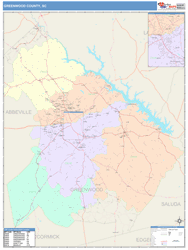 Greenwood County, SC Wall Map