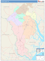 Jasper County, SC Wall Map