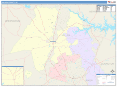 Saluda County, SC Wall Map