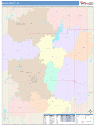 Brown County, SD Wall Map