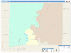 Butte County, SD Wall Map