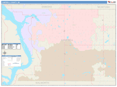 Campbell County, SD Wall Map