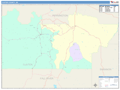 Custer County, SD Wall Map
