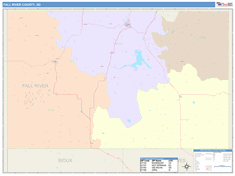 Fall River County, SD Wall Map
