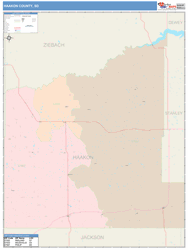 Haakon County, SD Wall Map