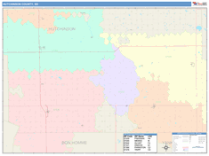 Hutchinson County, SD Wall Map
