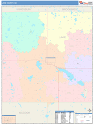 Lake County, SD Wall Map