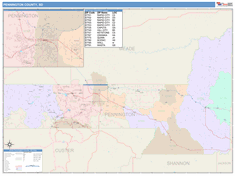 Pennington County, SD Wall Map