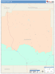 Shannon County, SD Wall Map