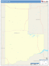 Ziebach County, SD Wall Map