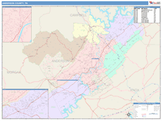 Anderson County, TN Wall Map