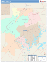 Campbell County, TN Wall Map