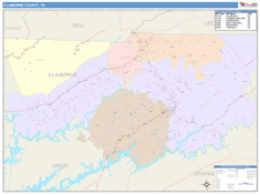 Claiborne County, TN Wall Map