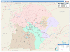 Cumberland County, TN Wall Map