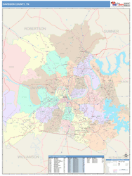 Davidson County, TN Wall Map