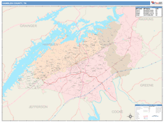 Hamblen County, TN Wall Map