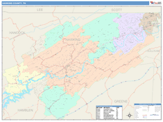 Hawkins County, TN Wall Map