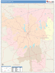 Henderson County, TN Wall Map