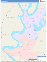 Lake County, TN Wall Map