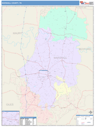 Marshall County, TN Wall Map