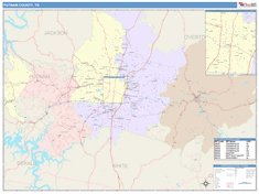 Putnam County, TN Wall Map