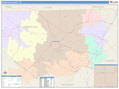 Robertson County, TN Wall Map