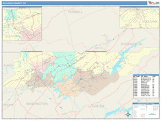 Sullivan County, TN Wall Map