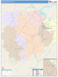 Washington County, TN Wall Map