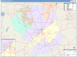 Anderson County, TX Wall Map