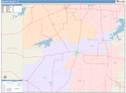 Archer County, TX Wall Map