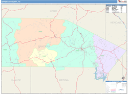 Bandera County, TX Wall Map