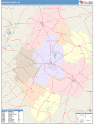 Bastrop County, TX Wall Map