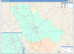 Bee County, TX Wall Map