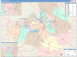 Bell County, TX Wall Map