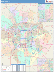 Bexar County, TX Wall Map