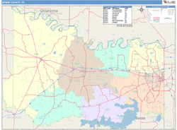 Bowie County, TX Wall Map