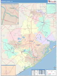 Brazoria County, TX Wall Map