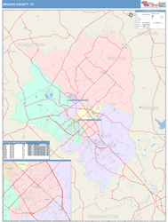 Brazos County, TX Wall Map