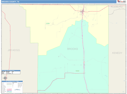 Brooks County, TX Wall Map