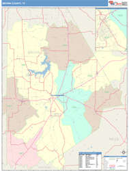 Brown County, TX Wall Map