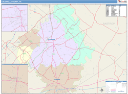 Caldwell County, TX Wall Map