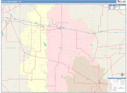 Callahan County, TX Wall Map