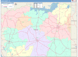 Cass County, TX Wall Map