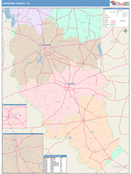 Cherokee County, TX Wall Map